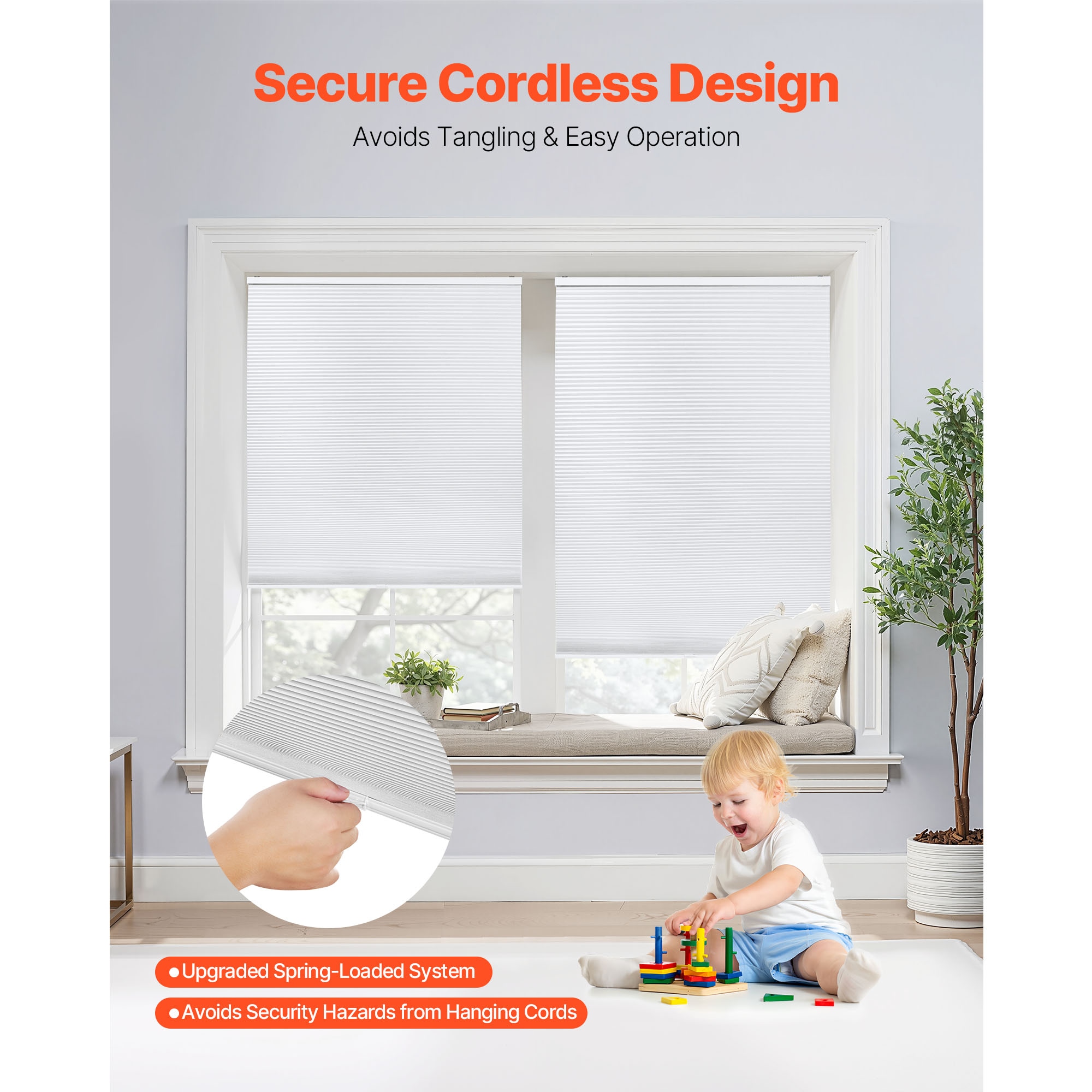 Cellular Shades 1 Inch Light Filtering Cordless Cellular Blinds Blackout Privacy_voghion.com